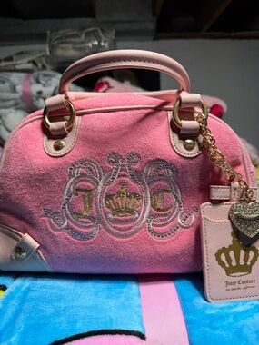Juicy Couture Lover’s Club Bowler in Pink Lemonade NWOT